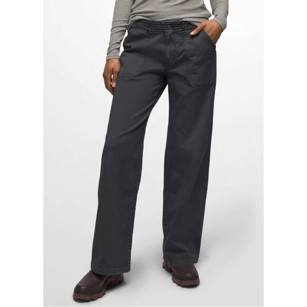 Prana Women’s 14 Sancho Wide Leg Pant Charcoal Gray Organic Cotton Stretch